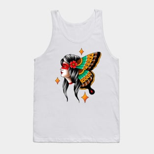 Traditional tattoo butterfly Tank Top